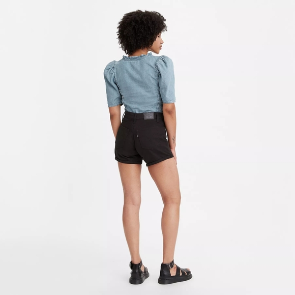Levi's Red Tab Denim Shorts, Black, Women's Size 14 - Picture 2 of 7